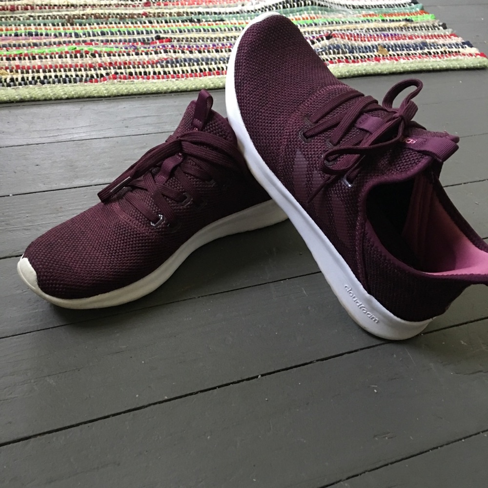 Burgundy ADIDAS memory foam sneakers